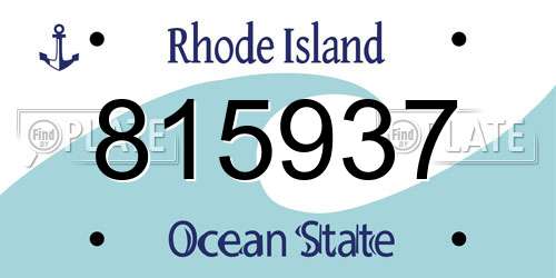 815937 Rhode Island License Plate
