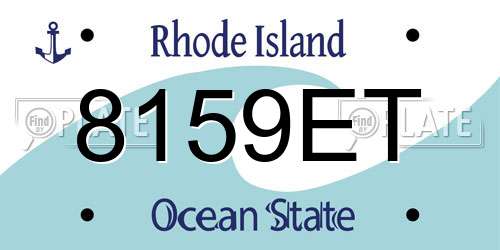 8159ET Rhode Island License Plate