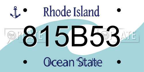 815B53 Rhode Island License Plate