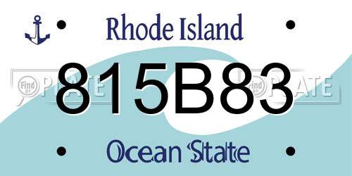 815B83 Rhode Island License Plate