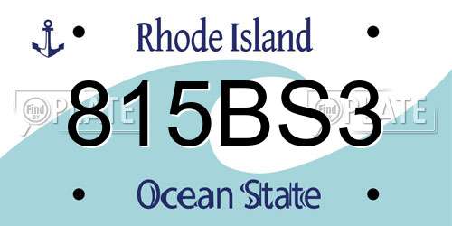 815BS3 Rhode Island License Plate