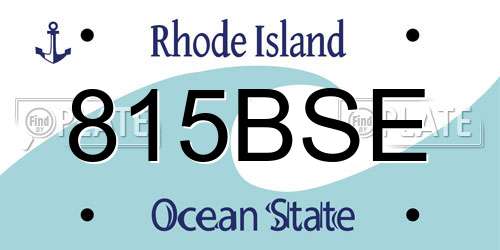 815BSE Rhode Island License Plate