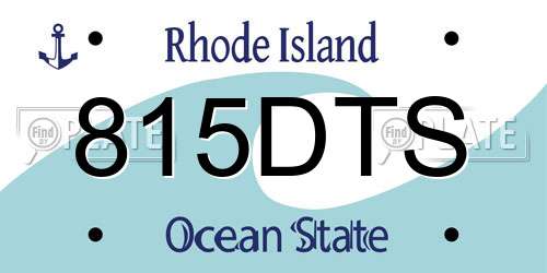 815DTS Rhode Island License Plate