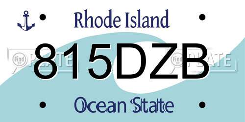 815DZB Rhode Island License Plate