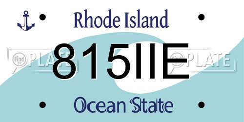 815IIE Rhode Island License Plate