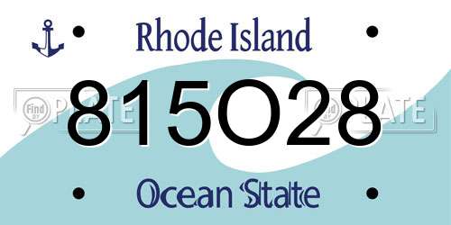 815O28 Rhode Island License Plate