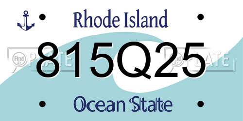 815Q25 Rhode Island License Plate