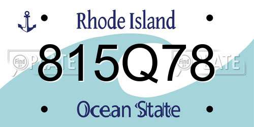815Q78 Rhode Island License Plate