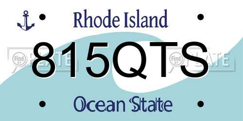 815QTS Rhode Island License Plate