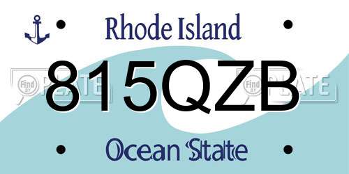 815QZB Rhode Island License Plate