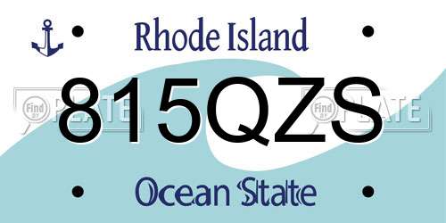 815QZS Rhode Island License Plate