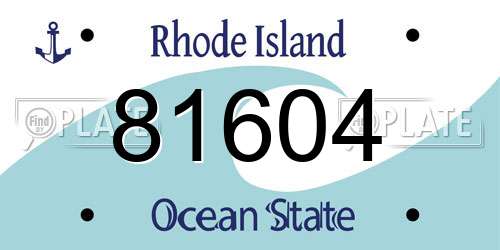 81604 Rhode Island License Plate
