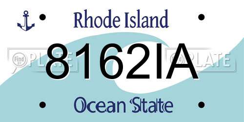 8162IA Rhode Island License Plate
