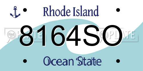 8164SO Rhode Island License Plate