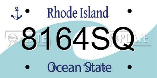 8164SQ Rhode Island License Plate