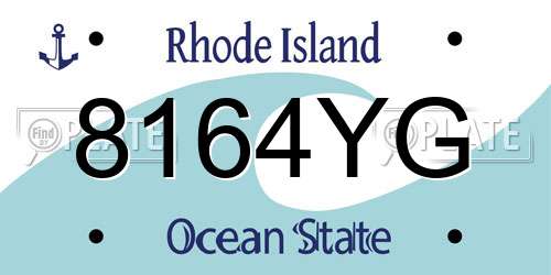 8164YG Rhode Island License Plate