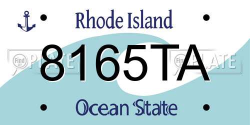 8165TA Rhode Island License Plate