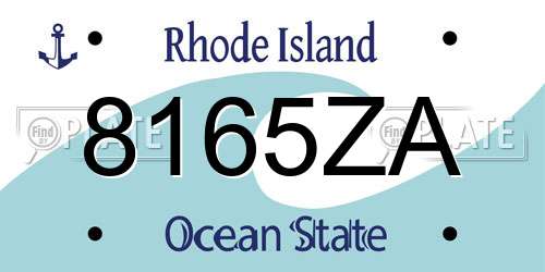 8165ZA Rhode Island License Plate