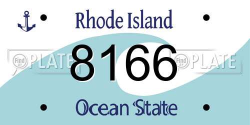 8166 Rhode Island License Plate