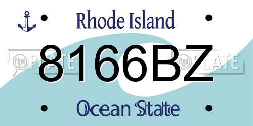 8166BZ Rhode Island License Plate