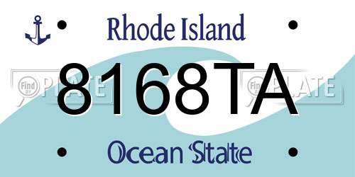 8168TA Rhode Island License Plate