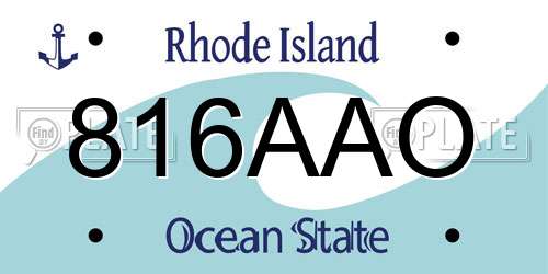 816AAO Rhode Island License Plate