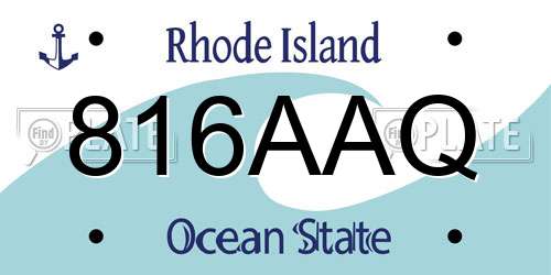 816AAQ Rhode Island License Plate