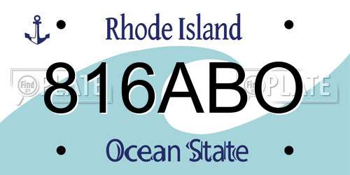 816ABO Rhode Island License Plate