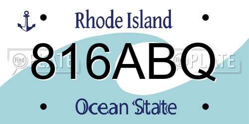 816ABQ Rhode Island License Plate