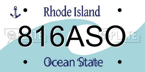 816ASO Rhode Island License Plate