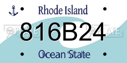 816B24 Rhode Island License Plate