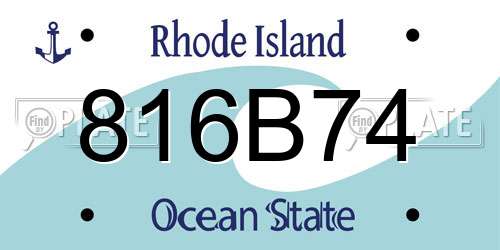 816B74 Rhode Island License Plate