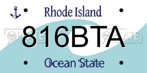 816BTA Rhode Island License Plate