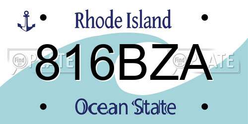 816BZA Rhode Island License Plate