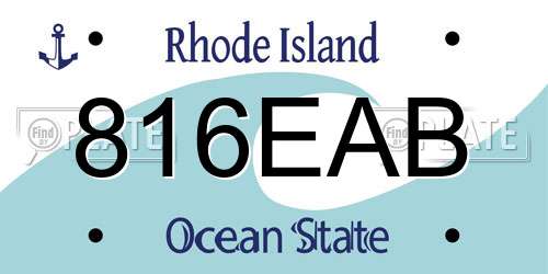 816EAB Rhode Island License Plate