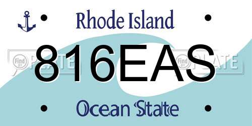 816EAS Rhode Island License Plate