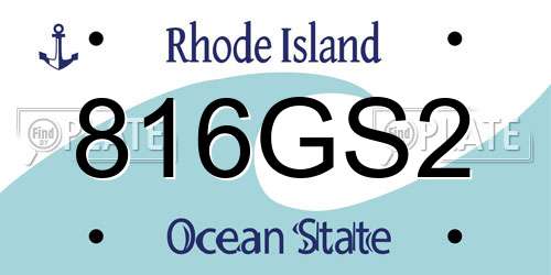 816GS2 Rhode Island License Plate