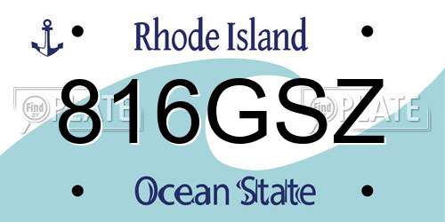 816GSZ Rhode Island License Plate