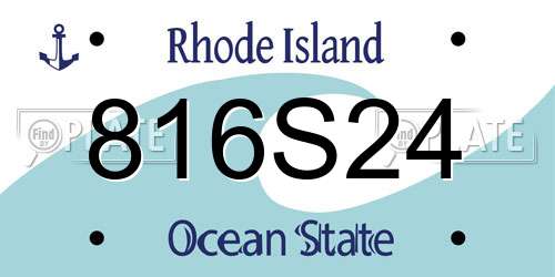 816S24 Rhode Island License Plate