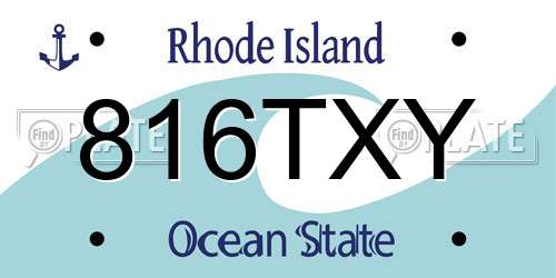 816TXY Rhode Island License Plate