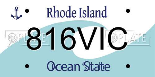 816VIC Rhode Island License Plate