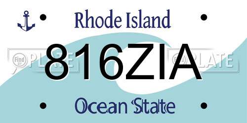 816ZIA Rhode Island License Plate