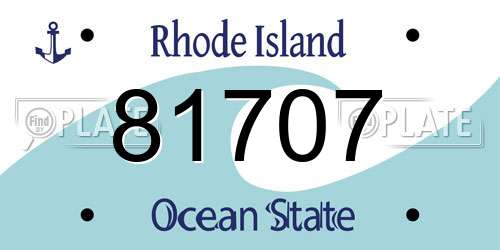 81707 Rhode Island License Plate