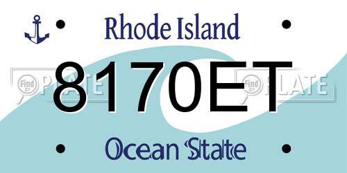 8170ET Rhode Island License Plate