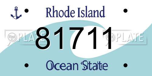 81711 Rhode Island License Plate