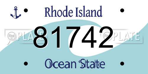 81742 Rhode Island License Plate