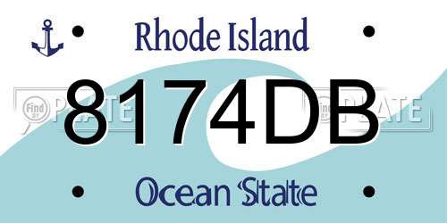 8174DB Rhode Island License Plate