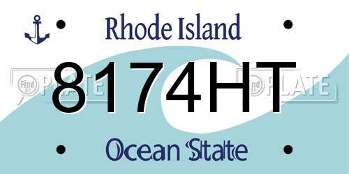 8174HT Rhode Island License Plate