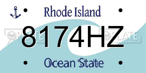 8174HZ Rhode Island License Plate