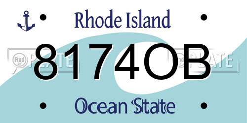 8174OB Rhode Island License Plate